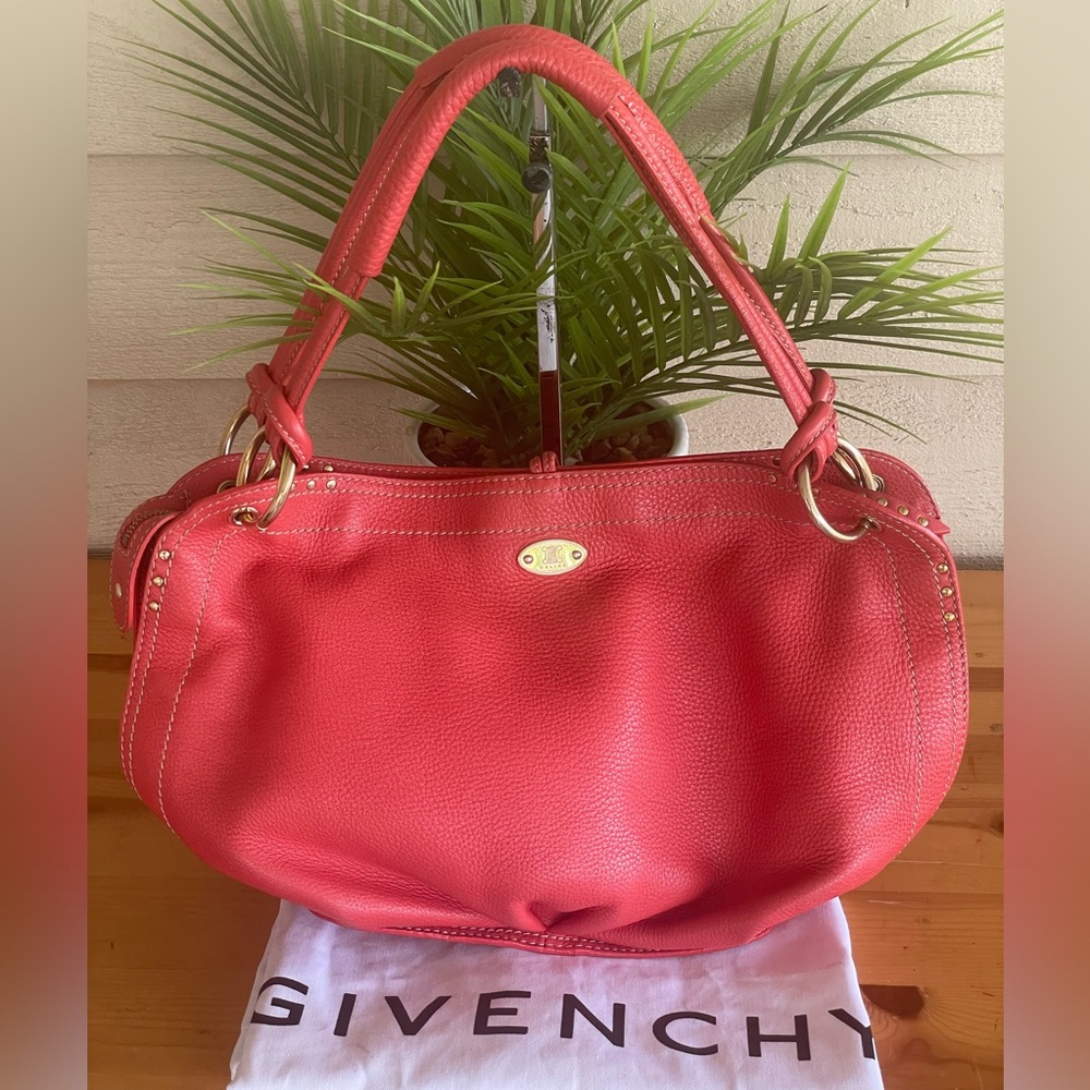 Authentic Celine leather shoulder bag